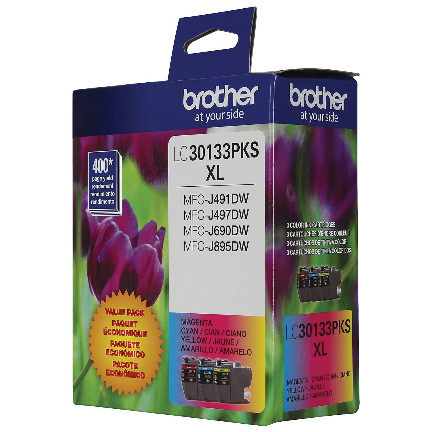 Brother High-yield Color Printer Ink Cartridges LC3013 3-Pack for Work Smart Series - Professional Grade Ink for MFC-J491DW, J497DW, J690DW, J895DW - Up to 400 Pages per Cartridge