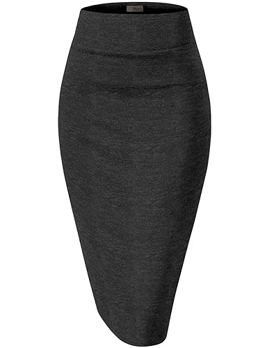 Hybrid Company Womens Nylon Ponte Stretch Office Pencil Skirt