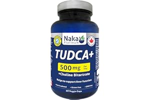 Naka Platinum TUDCA+, added Choline Bitartrate, 500mg per dose, Support Liver Function, Made in Canada (60 vcaps)
