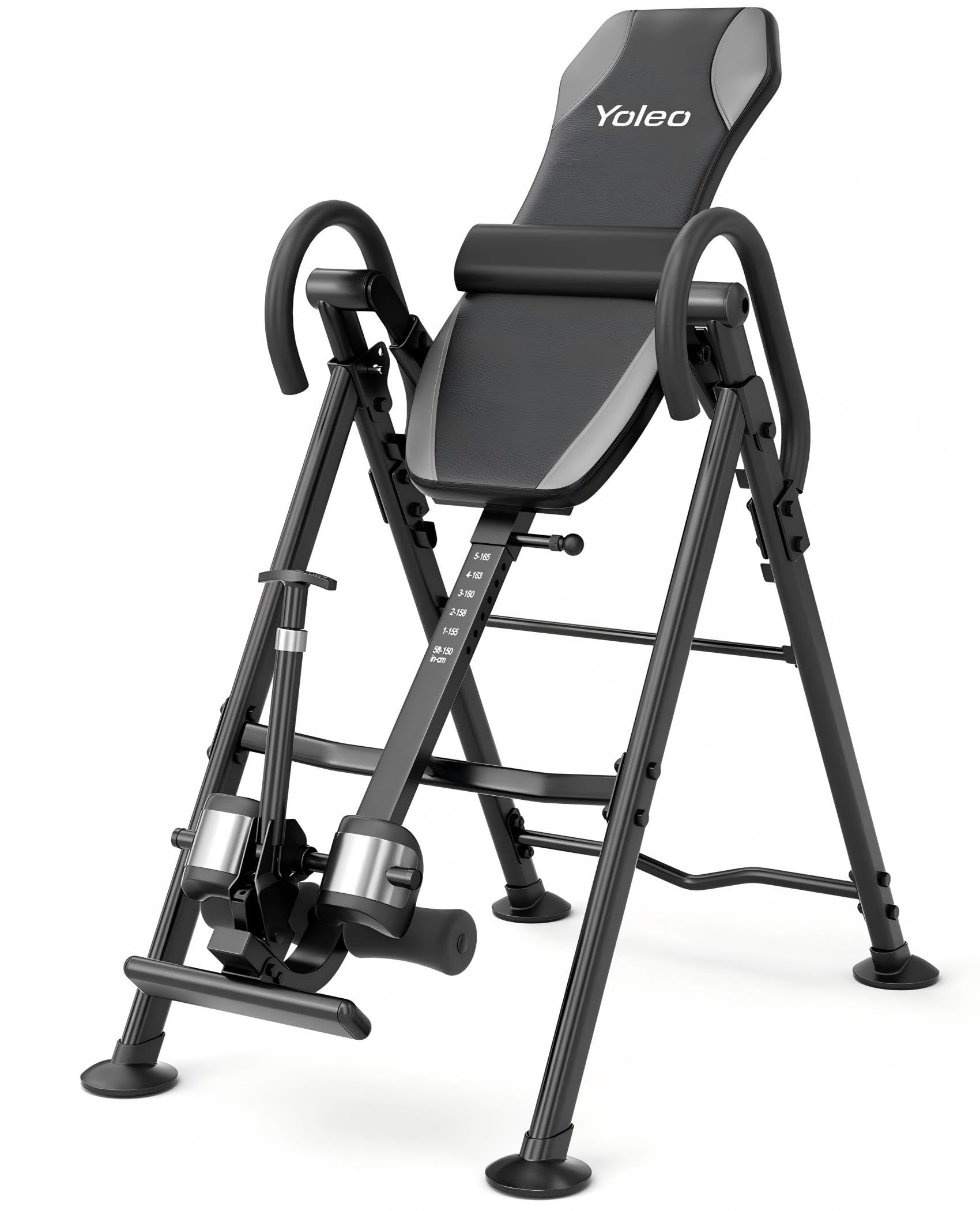 Photo 1 of YOLEO Gravity Inversion Table for Back Pain Relief 2026 New Inversion Table w/Lumbar Support Easy to Assemble Back Stretcher Machine 300 lbs (Grey)