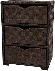 Oriental Furniture Natural Fiber Chest of Drawers - Three Drawer - Mocha