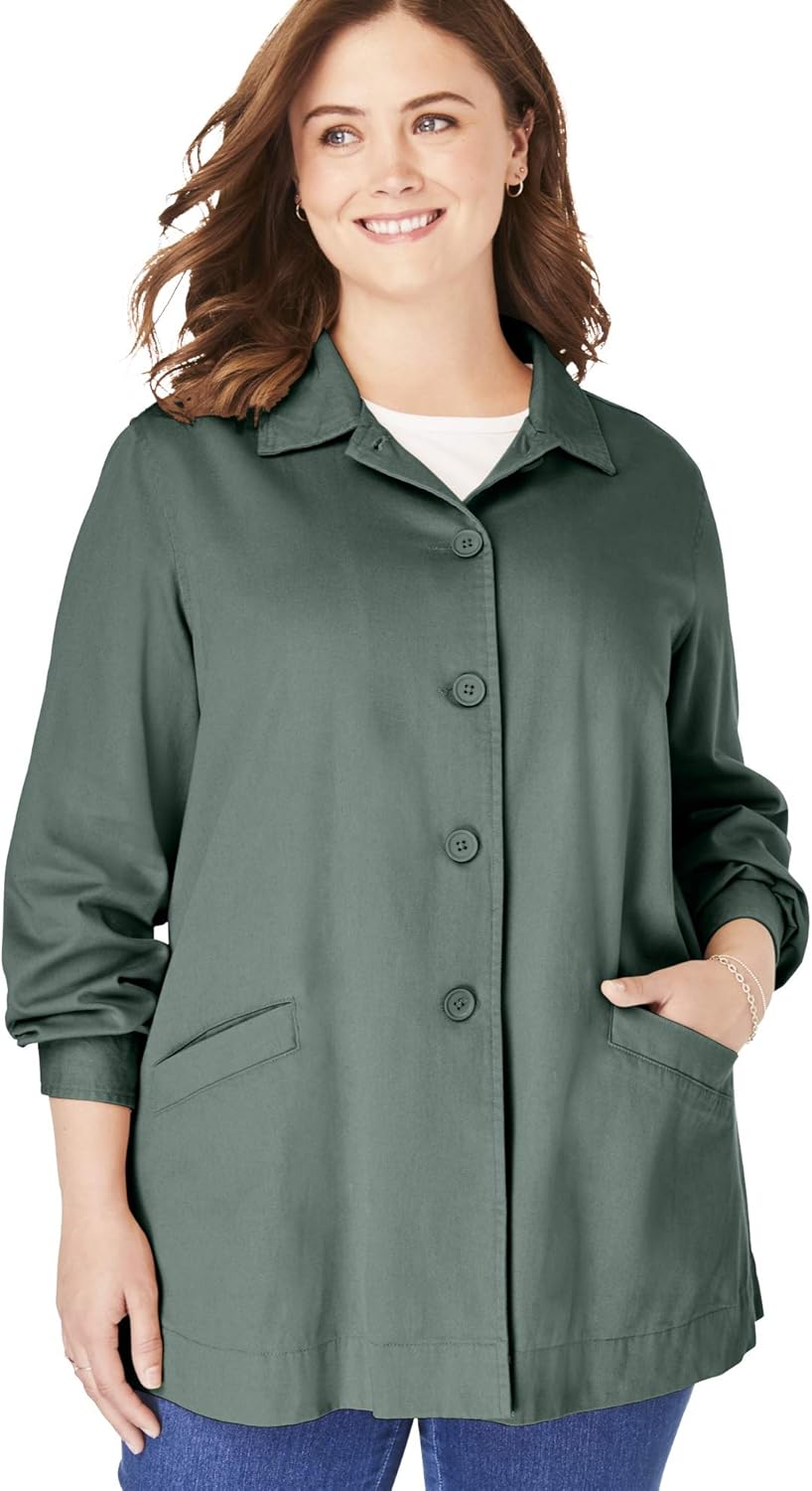 pleated back denim jacket