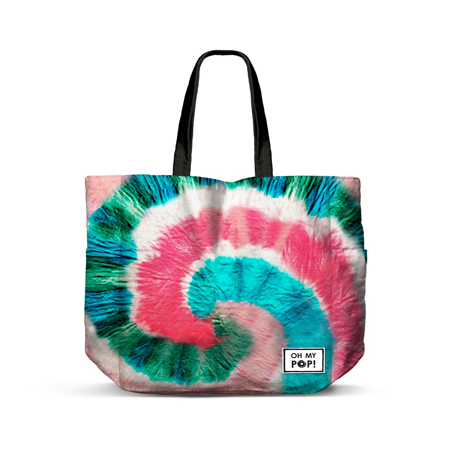 Oh My Pop! Voyage-Horizontal FAN Shopping Bag, Black