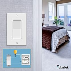 TAKETEK Decorator Switch with Wall Plate, Single