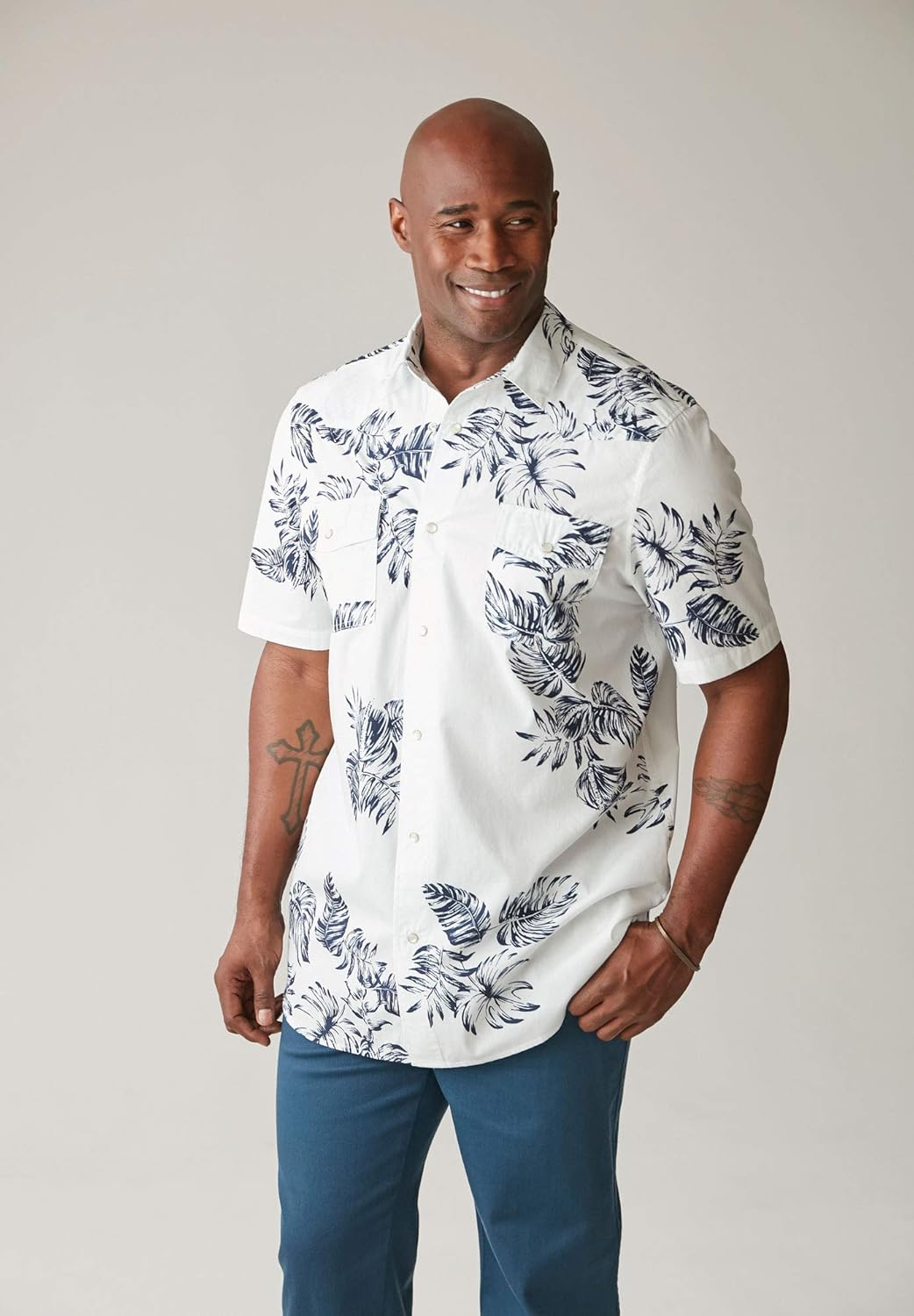 Liberty Blues Mens Big & Tall Summer SnapButton Shirt