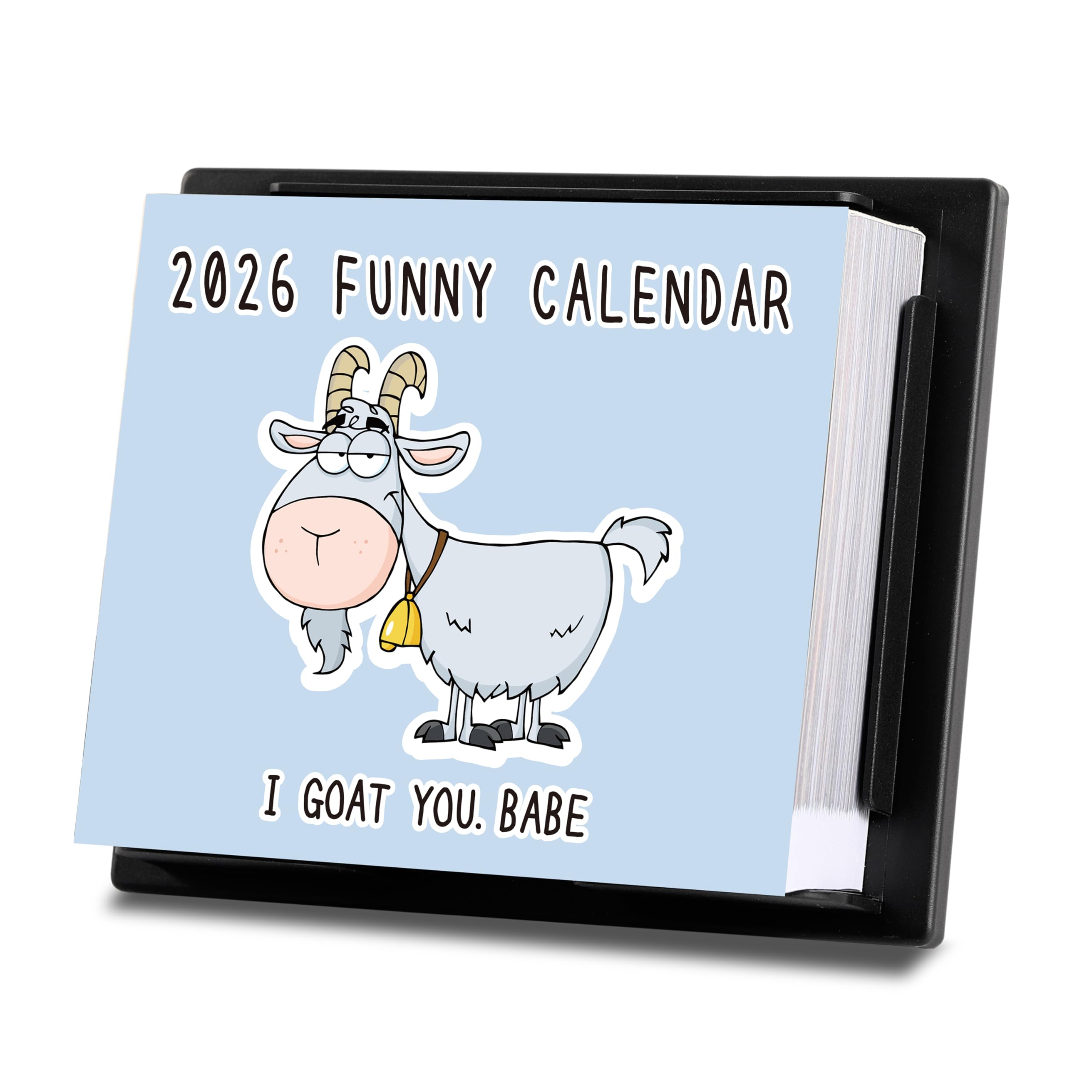 View 1 of 2026 Punny Desk Calendar - 2026 Daily Calendar Page a Day, JAN. - DEC. 2026, 5.9" x 4.84", Funny Gift with Tear-off Pages, 365 Daily Puns, Colorful Illustration, Premium Paper, Holidays