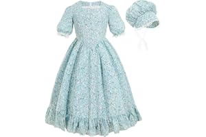 Nuoqi Pioneer Dresses for Girls Laura Ingalls Wilder Costume Colonial Girls Costume