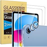 SPARIN 2+2 Pack Screen Protector for iPad (A16) 11th/10th Generation (11”/10.9”) + Camera Lens Protector, Tempered Glass/Case Friendly/Anti Scratch/Apple Pencil Compatible-Blue
