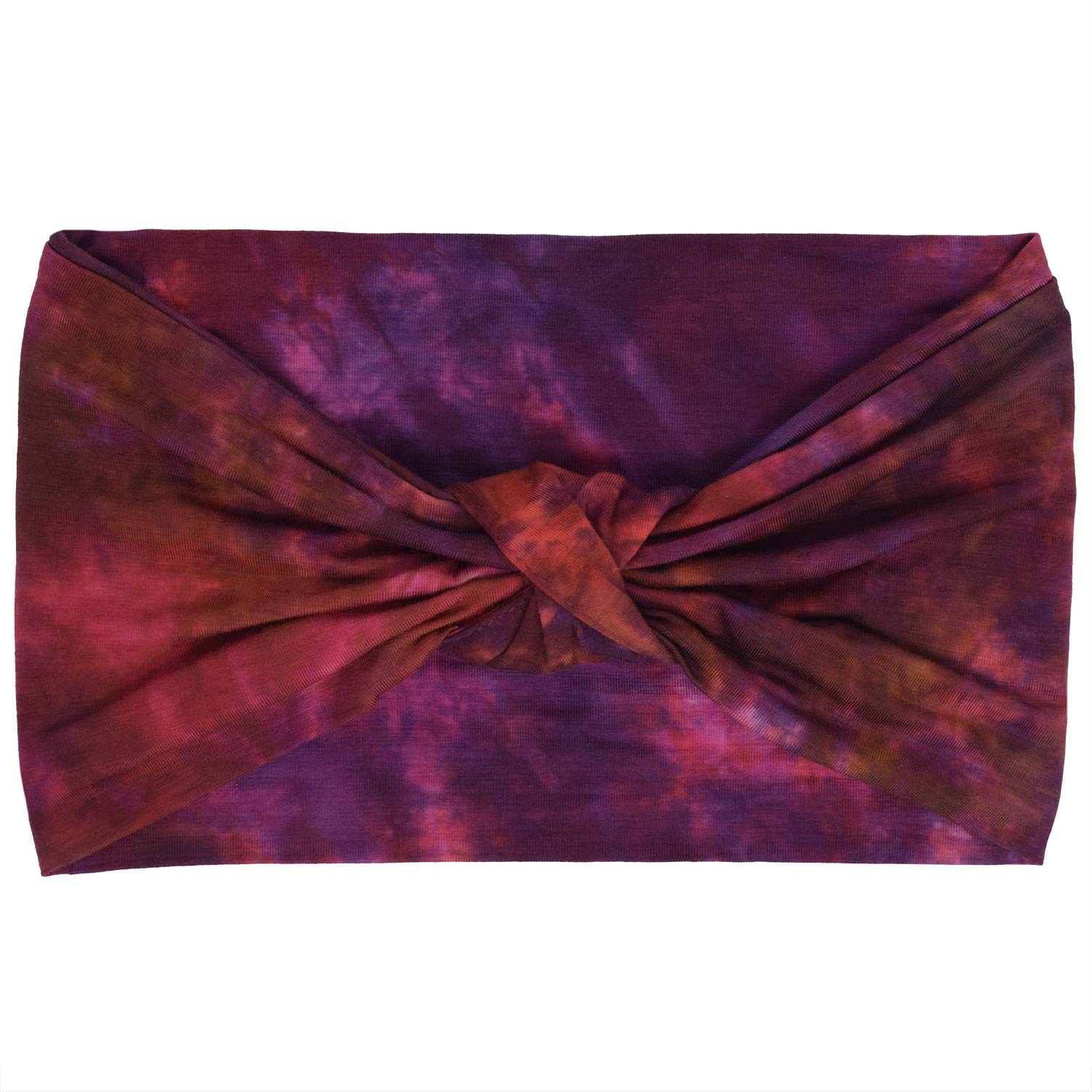 BLOM Original Tie Dye Headbands for Women. Traditionally dyed in Bali. Wear for yoga, fashion, working out, travel, or running. Wear wide turban knotted. Multi style design. Eco Fabric. (Passionfruit): Beauty