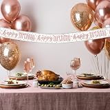 Unique Party Rose Gold Happy Birthday Glitz Foil Banner 1 Pc view 4