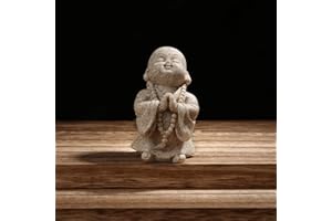 Carefree Fish Buddha Statue Minimalist Sandstone Buda Ornament Monk Figurine Zen Decor Bring Home a Ray of Sunshine