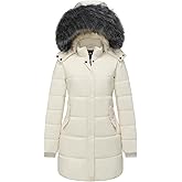 GGleaf Women's Winter Thicken Puffer Coat (Standard & Plus Size) Warm Snow Jacket with Fur Removable Hood