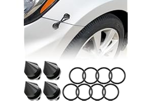 Rolling Gears JDM Bumper Quick Release Front Rear Bumper Fasteners, Spike 4 Piece (Black), 8 x O-Ring