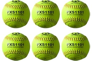 PHINIX Slow-Pitch Split Leather Softballs Professional Quality Practice Competitions 11 Inch (COR .44 / Comp.375)