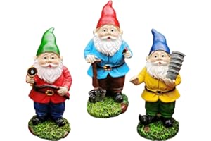 JIUMO Miniature Garden Gnome Sets Mini Gnomes Figurines,Small Gnome Figurines Fairy Garden Decoration