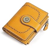 SENDEFN Small Wallets for Woman RFID Blocking Leather Bifold Credit Card Holder Purse with ID Window