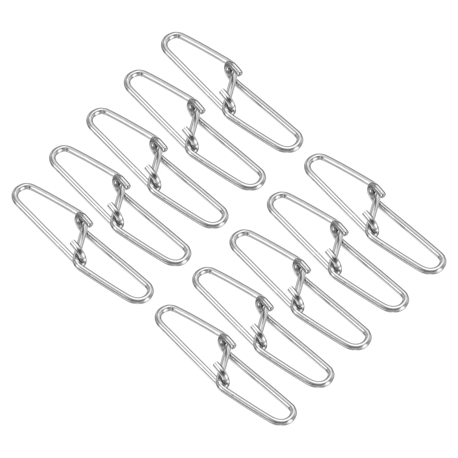 PATIKIL Duo-Lock Snaps, 100 Pack 77LBS Stainless Swivel Slid Rings Fishing Tackle Kit for Saltwater Freshwater, Silver