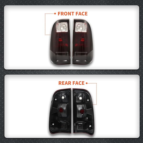 LABWORK LEFT AND RIGHT PAIR TAIL LAMP LIGHTS BLACK TINTED REPLACEMENT FOR F250 F350 F450 F550 2008-2016 SUPER DUTY BRAKE LIGHT OUTER BC3Z13404A FO2801208