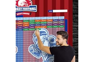 HAPPY APLENTY Fantasy Football Draft Board 2025-2026, 5.3*3.7ft, 14 Teams x 20 Rounds, Fantasy Football Draft Kit 2025 with 500+ Player Stickers and Blank Stickers Including Top Rookies & 2025 Season Schedule