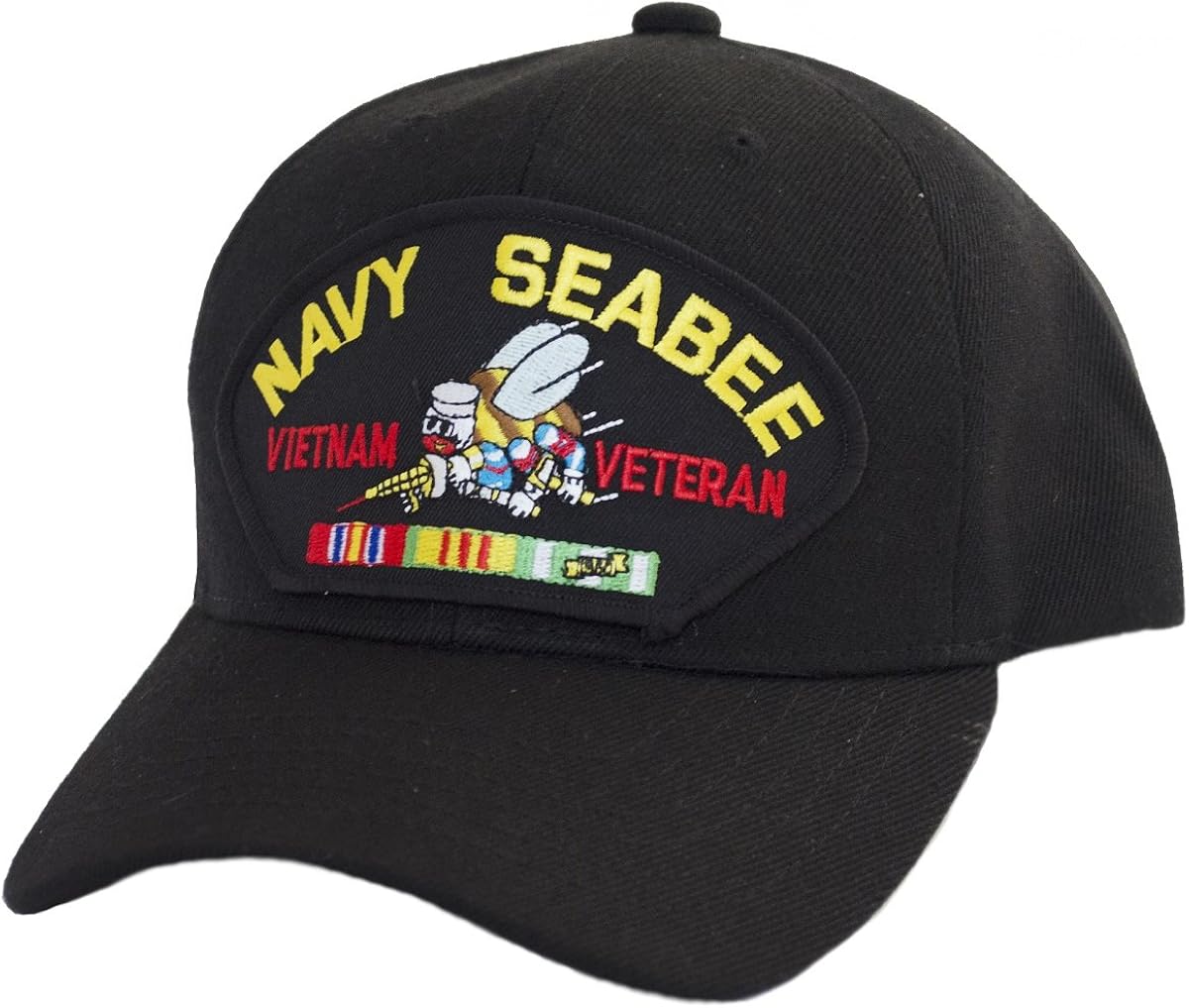 Military Productions Navy Seabees Vietnam Veteran Cap at Amazon Men’s Clothing store