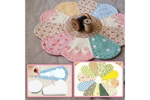 Bosji English Paper Piecing - Piecing Template Set Flower Shape Grandmother's Flower Garden Template Quilting for Patchwork Beginner Quilting on Bags Blankets Pillowcases (56MM, White)