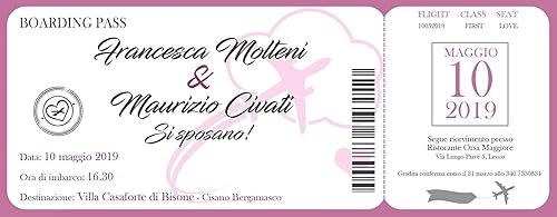 Partecipazioni Matrimonio Personalizzate Inviti Nozze Biglietto Aereo Con Porta Biglietto Personalizzato 10 Pz Amazon It Handmade