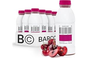 DRINK BARCODE Barcode Premium Sports Hydration Drink - No Added Sugar - Adaptogen Drink with Electrolytes, Black Cherry, 12 Pack - Plant-Based Beverage - 12 Vitamins & Minerals - Ashwagandha & Magnesium