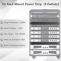 ElecVoztile 8 Outlet Rack Mount PDU Power Strips
