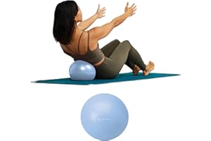 Gaiam Mini Ab Ball, 8 Inch Inflatable Anti-Burst Exercise Ball for Core Strength, Pilates, Yoga, and Physical Therapy, Includes Inflation Straw, Plug & Downloadable Exercise Guide