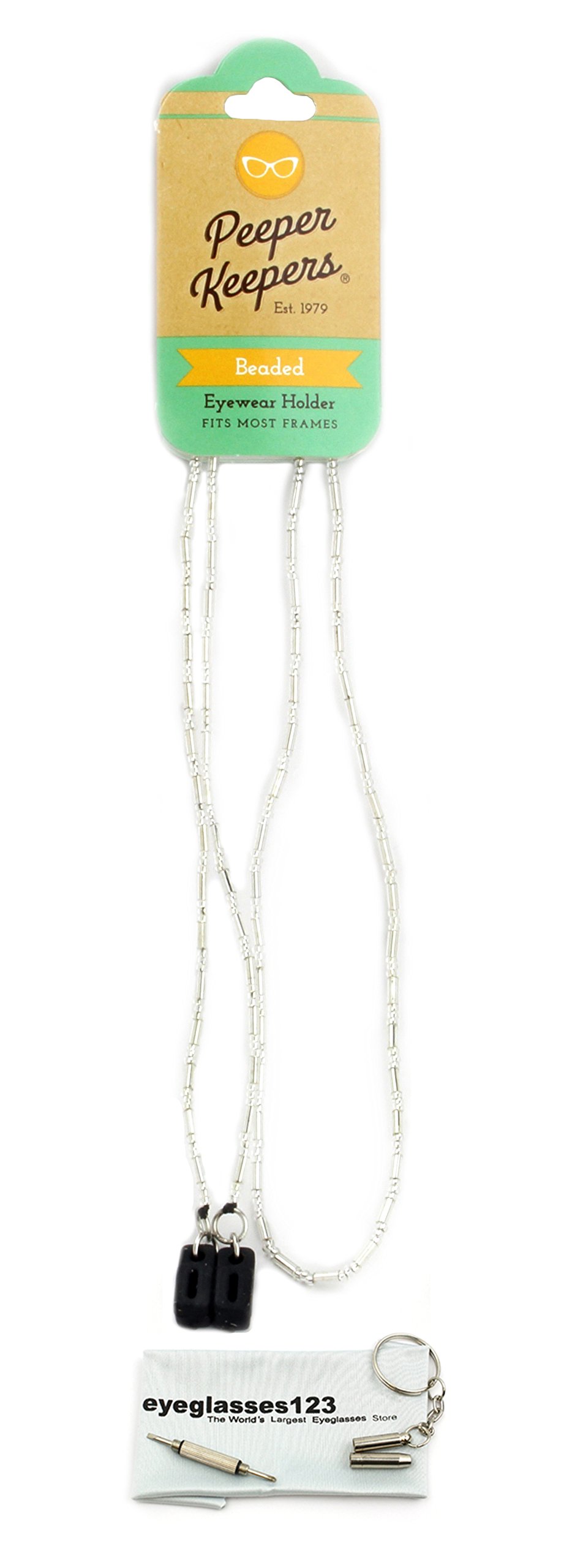 Eyeglass Retainer & Sunglass Holder By Peeper Keepers Bugle Beads