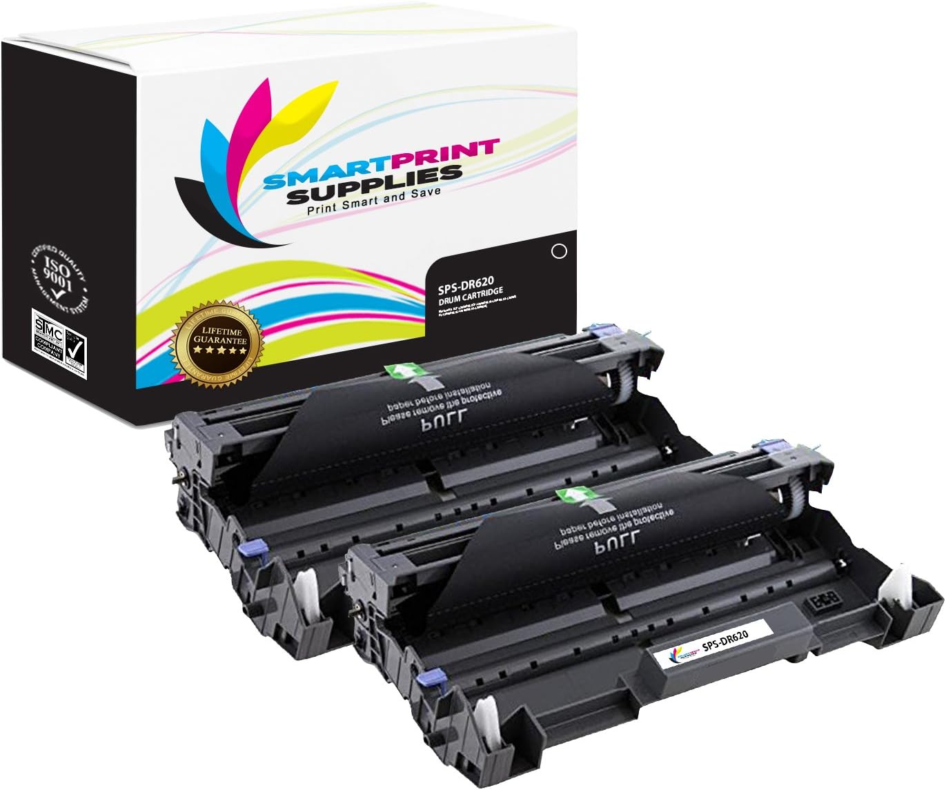 Smart Print Supplies Compatible DR620 DR-620 Drum Unit Replacement for Brother HL-5340 D 5350DN 5370DW, DCP-8080DN 8085DN, MFC-8480DN 8490DN Printers (25,000 Pages) - 2 Pack