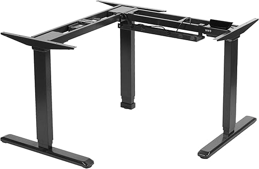 Amazon Com Vivo Electric Motor Sit Standing Height Adjustable Corner 3 Leg Desk Frame Frame Only Sit Stand Ergonomic L Frame Desk V133e Kitchen Dining
