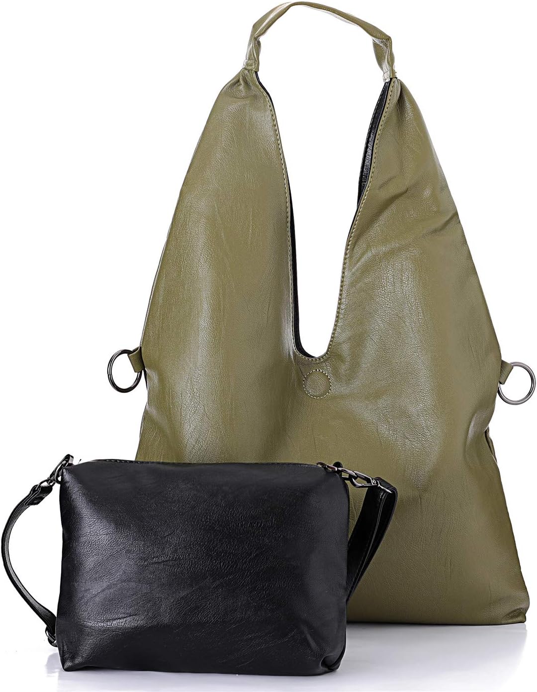 Tote Crossbody Bags for Women, CHIVENIDO Hobo Crossbody Purses for Women Reversible Shoulder Bags Slouch Hobo Bags 2PCS Set