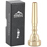 EASTROCK 7C Trumpet Mouthpiece Gold Bb,Vacuum Packed | Trumpet Mouthpiece, Gold-Plated Brass, Compatible with Most Standard Trumpets, for Practice, Performance &amp; Learning