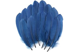 THARAHT 120pcs Navy Goose Feathers Natural bulk 6-8 inch 15-20cm for Crafts DIY Cosplay Wedding Party Halloween Decoration Goose Nagoire Feathers