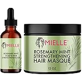 Mielle Organics Rosemary Mint Scalp & Hair Strengthening Oil and Pomade-To-Oil Quencher, Bundle