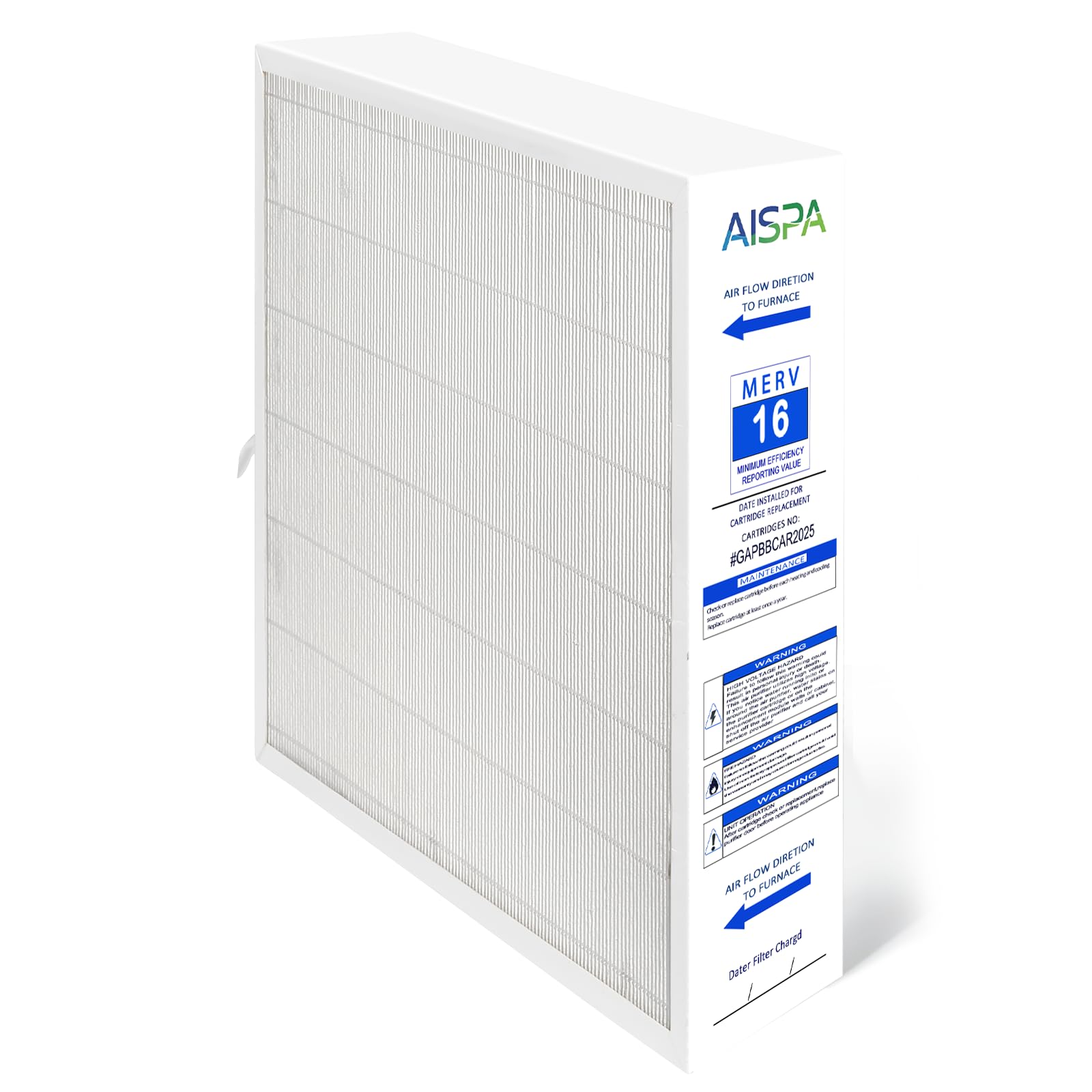 aispa gapbbcar2025 air purifier, merv 16, carrier furnace filters replacement, compatible with gapcc