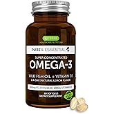 Igennus Advanced rTG Omega-3 IFOS Certified Wild Fish Oil & Vitamin D3, 1-a-Day, Fatty Acids EPA & DHA, Fast-Acting Triglyceride Form, Ultra Pure & Non-GMO, 60 Softgels