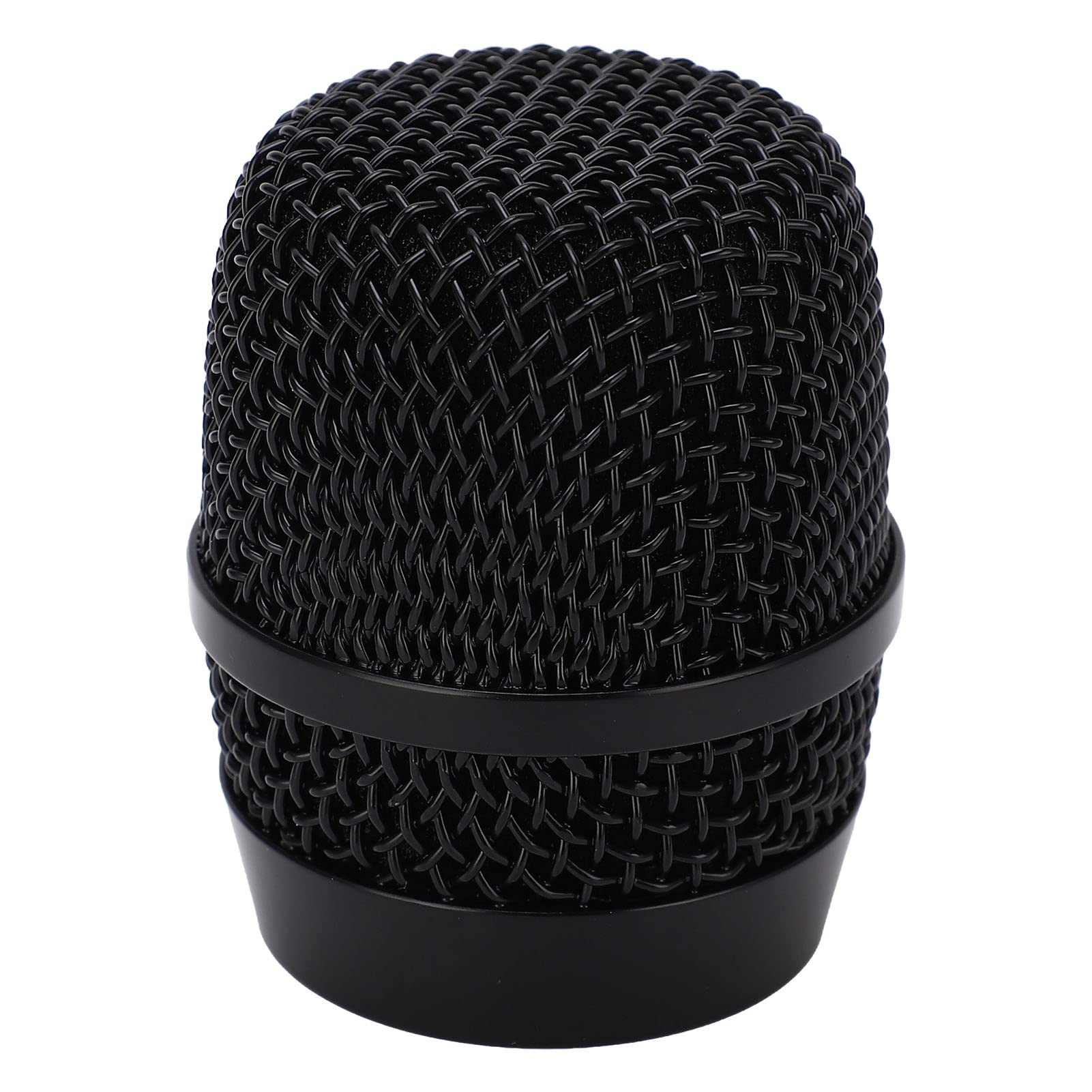 Microphone Mesh Head, Stainless Steel Microphone Grill with Mic Windscreen Cotton, Microphone Accessories BBS-666, Inner Diameter 40Mm / 1.57In, Black