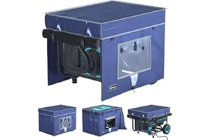 Akkkan Generator Covers While Running,32"L x 24"W x 24"H Inches,Outdoor Generator Covers, Top Can be Opened, With Tool Bag and Visual Operation Window, Suitable for 5000W-10000W Frame Generator（Blue）
