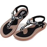 SHIBEVER Flat Sandals for Women Dressy: Summer Comfortable Dress Thong Flats Sandal
