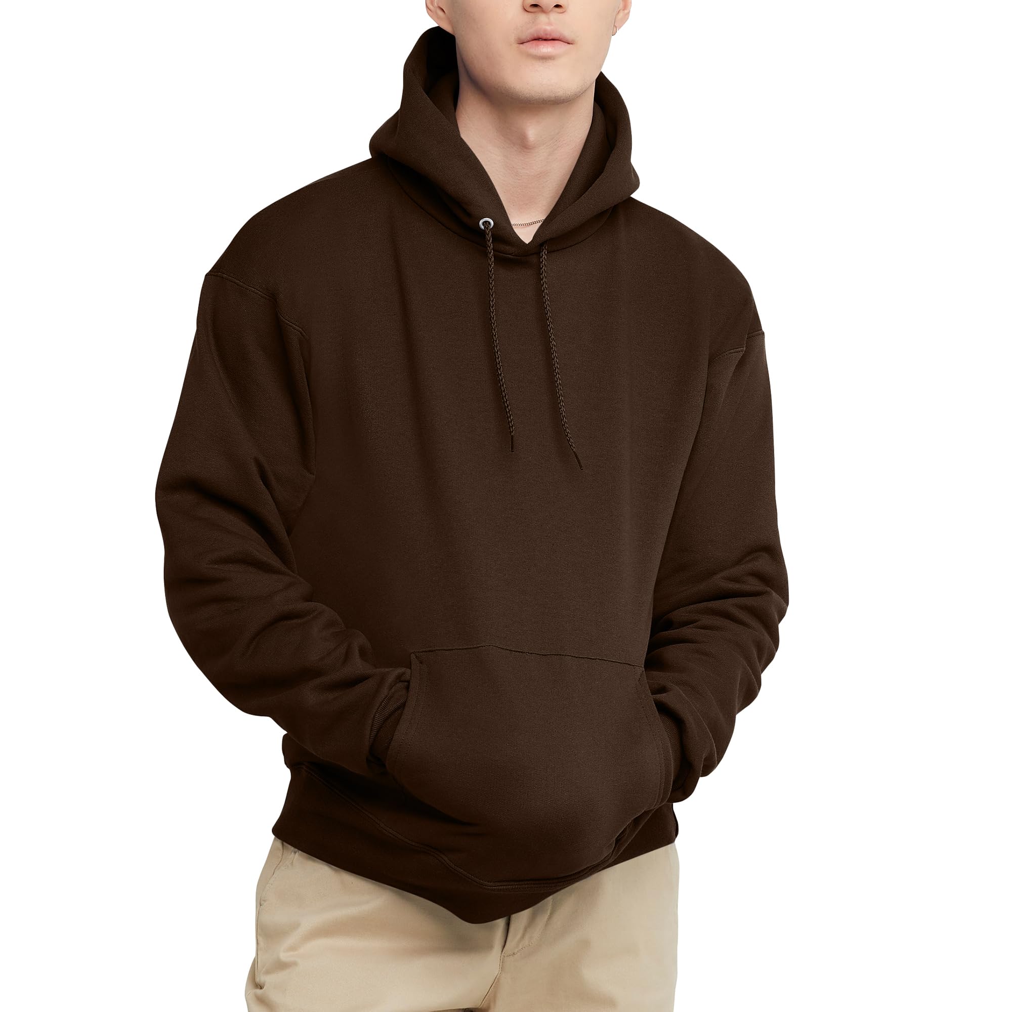 Photo 1 of Hanes Ultimate, Heavyweight Fleece Hoodie, Cotton Sweatshirt for Men, Dark Chocolate, Small