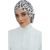 Aisha's Design Instant Turban Head Wraps For Women Pretied Hijab Scarves, Rose Detail