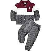 KAFIREN Baby Boy Fall Winter Clothes Toddler Boy Outfits Patchwork Button Down Tops Shirt Pocket Pants 2 Piece 12 Months-5T