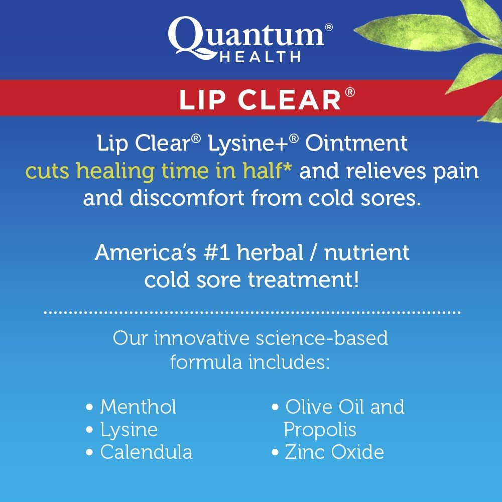 Quantum Health Lip Clear Lysine+ Core Sore Treatment Ointment : Lip Balms And Moisturizers : Beauty