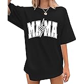Womens Mama Shirt Cute Mom Life Tshirts Trendy Mama Letter Print Shirts Casual Short Sleeve Tops