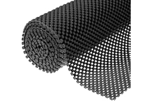 Multipurpose Non-Slip Mat, Grid Pattern PVC Non-Adhesive Grip Liner Shelf Liner Anti-Slip Mat Drawer Liner Bathroom Kitchen W