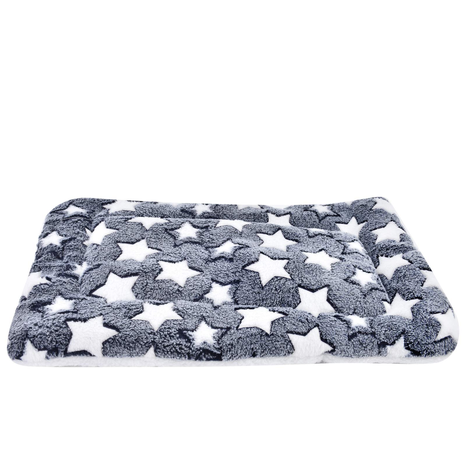 Vejaoo Dog Bed Mattress Multipurpose Machine Washable Puppy Mat Cushions for Small/Medium/Large Dogs and Cat Cages XZ006 (69 * 52 CM, Blue Background & White Stars)