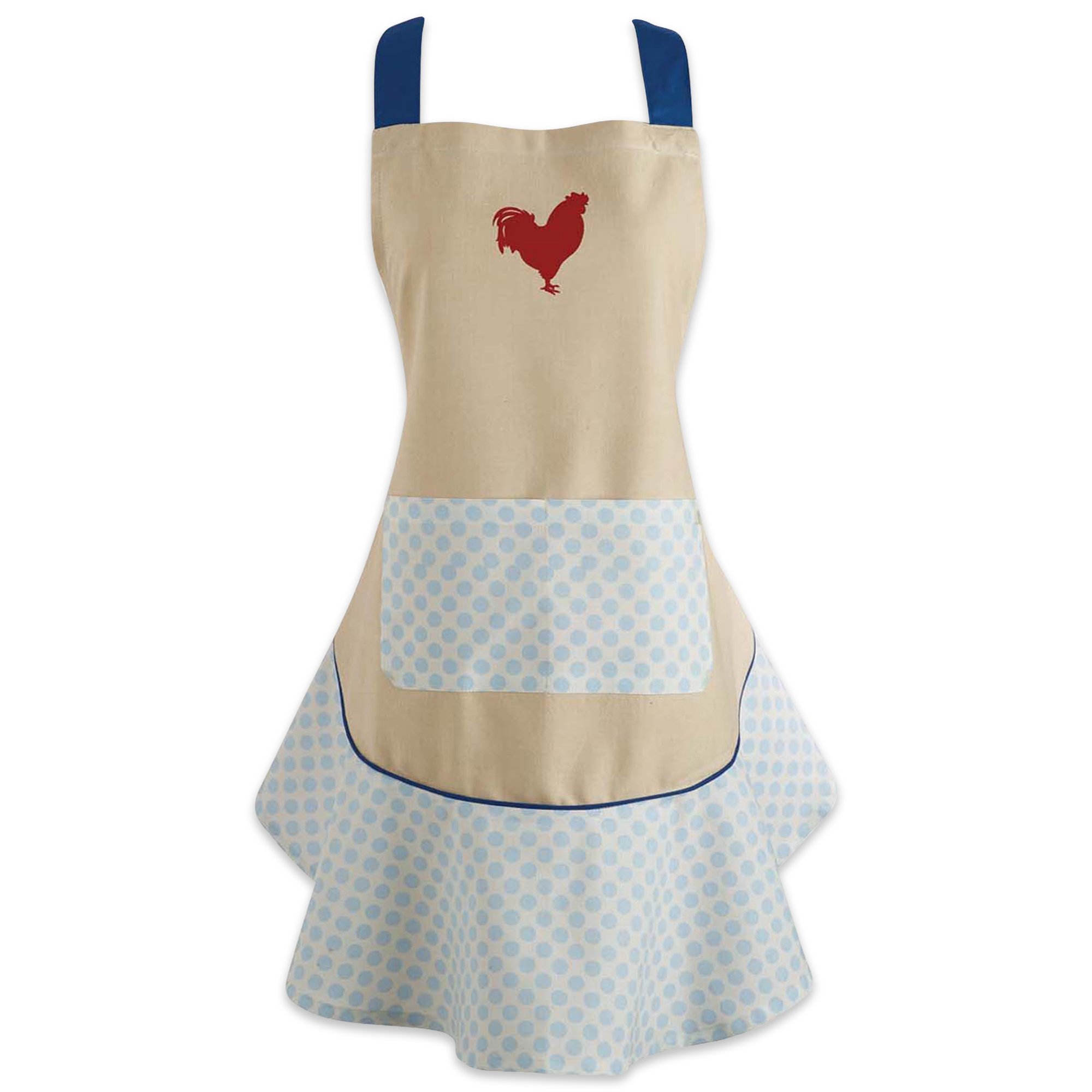 DII Women's Spring & Summer Apron Collection Adjustable, Two Large Pockets & Extra Long Ties, One Size Fits Most, Red Rooster — image 1