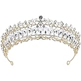 HEWEICSY Tiaras and Crowns for Women,Crystal Wedding Tiara for Women Royal Queen Crown Headband Metal Princess Tiara for Bride Birthday Prom